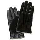 ヤギ革 手袋 メンズ スマホ対応 カシミヤ50%裏地 ブラック 黒 黒色 防寒 カジュアル キレイめ 高級 上品 KURODA(クロダ)