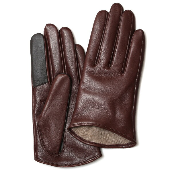 手袋 レディース 本革 カシミヤ裏地 スマホ対応 ショート丈 防寒 革手袋 日本製 ブランド ブラウン 茶 茶色 30代 40代 50代 女性 タッチパネル 操作可能 通勤 ビジネス プレゼント 化粧箱付き おしゃれ 高級 KURODA(クロダ)