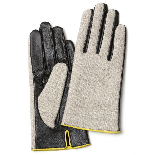 ハリスツイード 日本製 革手袋 レディース スマホ対応 化粧箱付き ブランド 防寒 本革 手袋 ベージュ 肌色 チクチクしない 暖かい タッチパネル 操作可能 プレゼント ギフト かわいい 女性 ビジネス 仕事 クリスマス KURODA(クロダ)