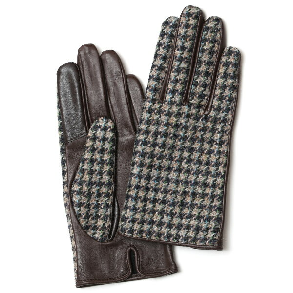 ハリスツイード 日本製 革手袋 レディース スマホ対応 化粧箱付き ブランド 防寒 本革 手袋 ベージュ 肌色 チクチクしない 暖かい タッチパネル 操作可能 プレゼント ギフト かわいい 女性 ビジネス 仕事 クリスマス KURODA(クロダ)