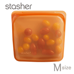 スタッシャーシリコーンバッグ　サンドイッチ(Mサイズ) シトラス　stasher