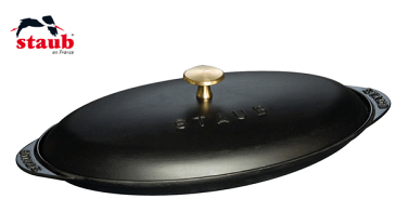 【生涯保証】ストウブ staub シャロー オーバルホットプレート ブラック 30cm