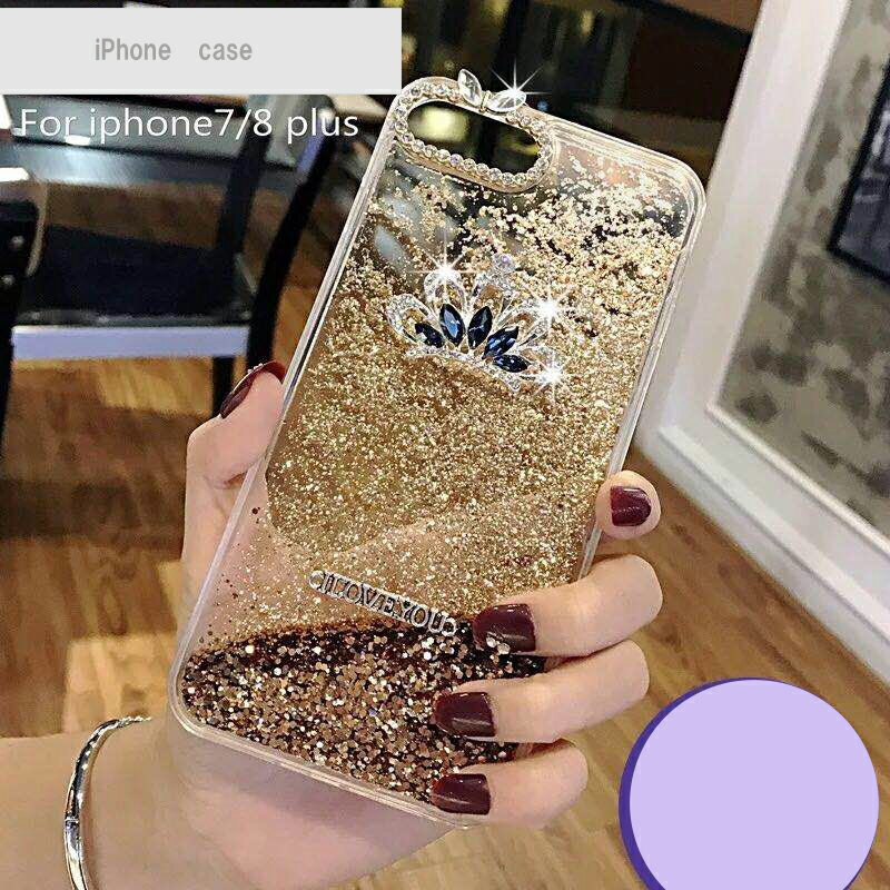 iPhoneケース アイフォン iPhone7 7plus iPhone8 8plus x　テン　ボログラム　クラウン　ゴールド　キラキラ