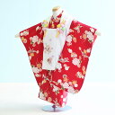 【レンタル】七五三 着物 3歳 女の子 フルセット レンタル【030089】【赤・白/鶴・花】七五三 レンタル 3歳/三歳/3才/女児/753/激安/格安