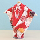 【レンタル】七五三 着物 3歳 女の子 フルセット レンタル【030173】【赤・ベージュ/菊】七五三 レンタル 3歳/三歳/3才/女児/753/激安/格安