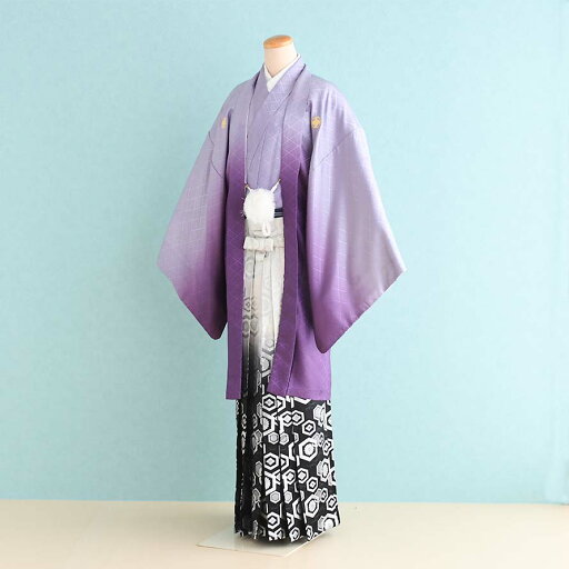 【レンタル】男性用 袴 レンタル 卒業式 結婚式 セット【DH0060】【紫ぼかし|白銀/亀甲ぼかし】羽織袴/紋付袴/メンズ袴 【レンタル】男性用 袴 レンタル 卒業式 結婚式 セット【DH0060】【紫ぼかし|白銀/亀甲ぼかし】羽織袴/紋付袴/メンズ袴