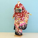 【レンタル】振袖レンタル 成人式 フルセット【FS0270】【赤黒/花柄・古典】