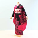 【レンタル】振袖レンタル 成人式 フルセット【FS0417】【黒×ピンク/花】