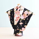 【レンタル】七五三 着物 3歳 女の子 フルセット レンタル【030028】【黒×白/花・うさぎ】【ファンタジー】七五三 レンタル 3歳/三歳/3才/女児/753/激安/格安