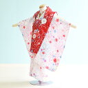 【レンタル】七五三 着物 3歳 女の子 フルセット レンタル【030054】【白・赤/花】【陽気な天使】七五三 レンタル 3歳/三歳/3才/女児/753