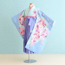 【レンタル】卒園式 袴 レンタル 女の子【7H0094】【水色/花|うす紫/刺繍】【6〜7歳】七五三 袴 レンタル 女の子/女児袴/激安/格安(4)