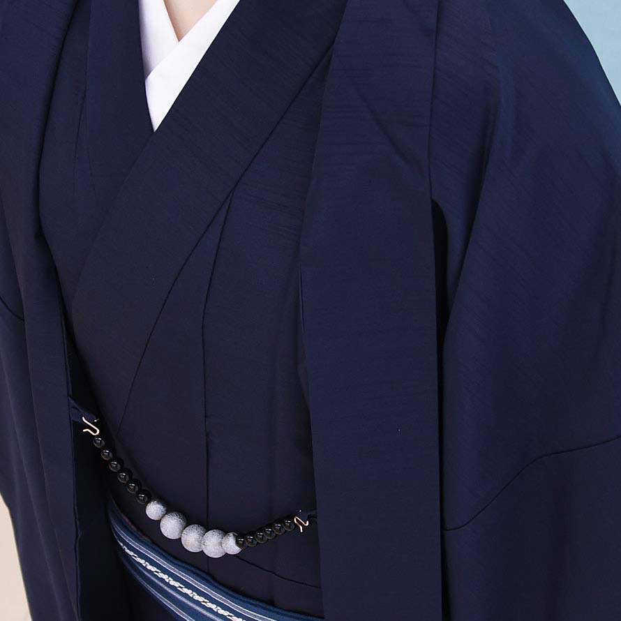 【レンタル】男性用 着物 レンタル アンサンブル セット【AS0016】【紺/L】男物/メンズ着物