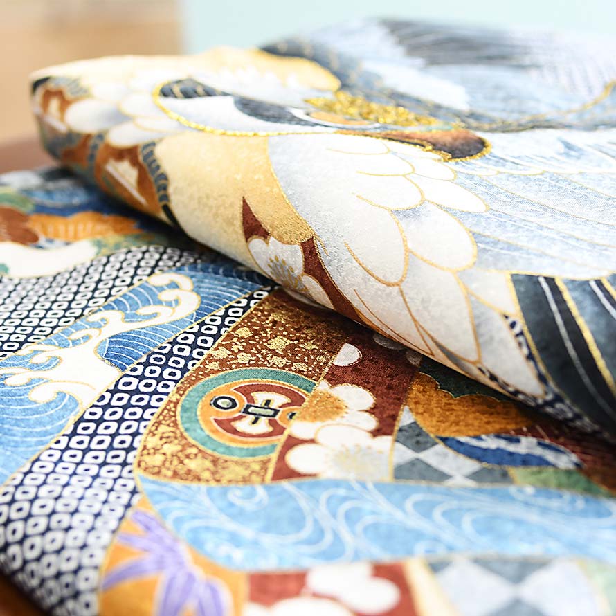 【レンタル】お宮参り 産着 レンタル 男の子【OB0060】【紺/絞り・鷹】お宮参り 男の子 レンタル/産着/のしめ/初着/男児