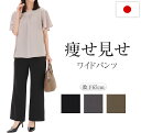 ワイド パンツ レディース ストレッチ 伸びる お腹が楽 脚が細く見え きれいめる ほこりつきにくい 毛玉ができにくい 黒パンツ 黒ズボン 細く見える 仕事 大...