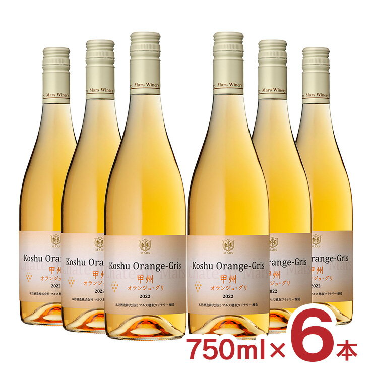 【10/4 20:00〜10/9 01:59 エントリーでP5倍】ワイン 甲州 日本ワイン 甲州オランジュ・グリ 750ml 6本 12% 本坊酒造 オレンジワイン 送料無料