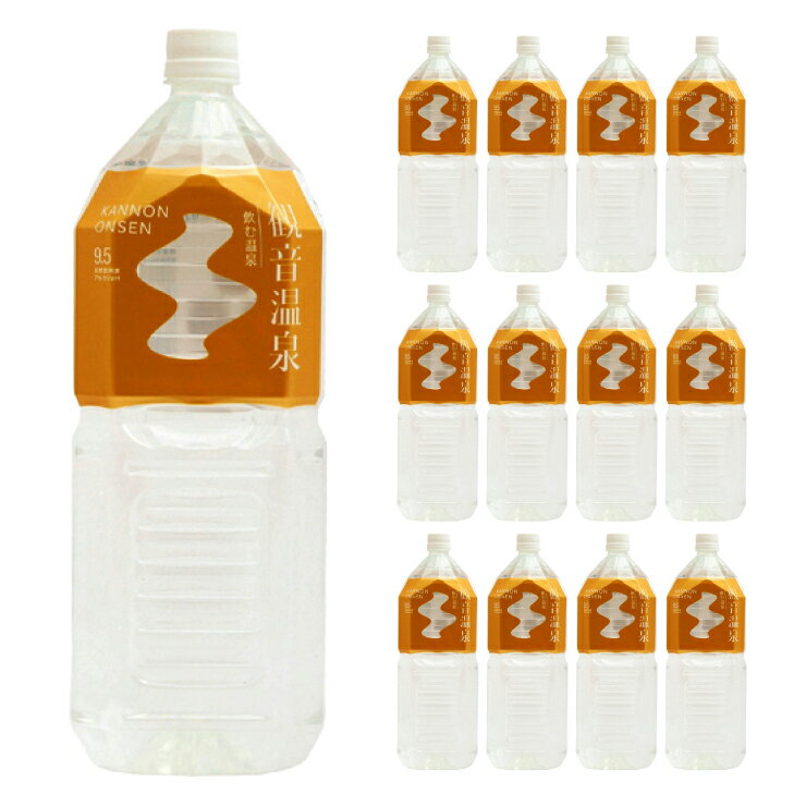 温泉水 飲む温泉 観音温泉 送料無料 2000ml 12本 ( 6本 2ケース ) 天然水 ミネラルウォーター 2L 水 伊豆 奥下田 軟水 ペットボトル まとめ買い