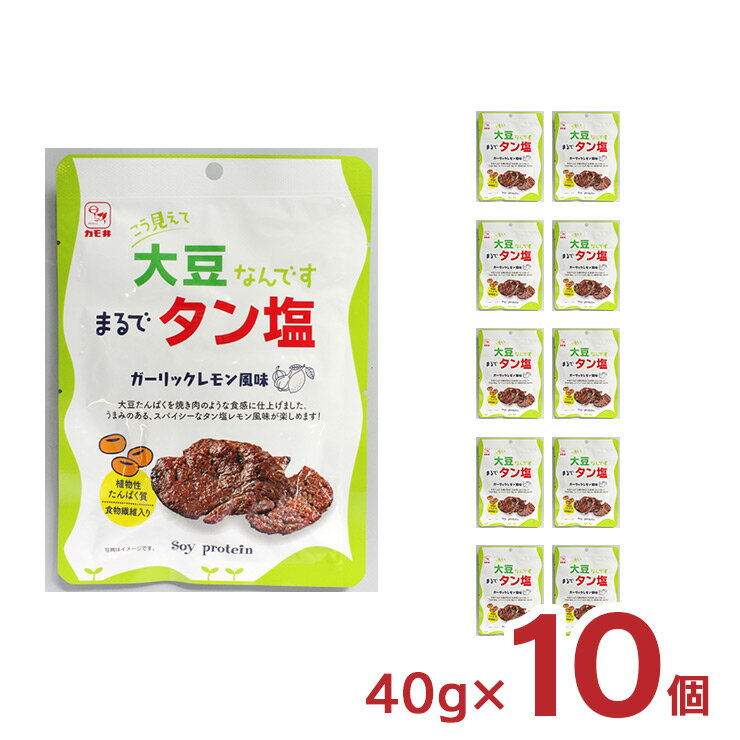 おつまみ タン塩 カモ井食品 まるでタン塩 40g 10個 大豆 食物繊維 タンパク質 大豆たんぱく カモ井 珍味 お菓子 つまみ 送料無料