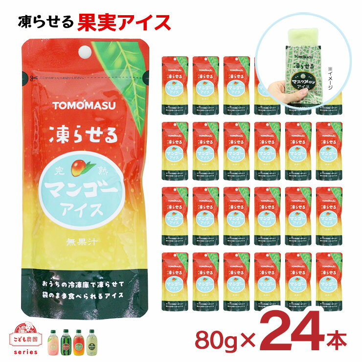 アウトレット フルーツ シャーベット 凍らせる 果実アイス マンゴー 80g 24本 果実サイダー アイス 冷凍 パウチ 友桝飲料 送料無料 訳ありのサムネイル