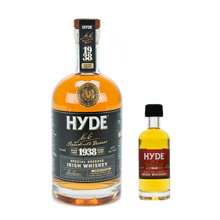 【11/20 20:00〜11/27 1:59 エントリーでP5倍】ウイスキー ハイド NO.6 プレジデンツ リザーブ ブレンデッド アイリッシュウイスキー 700ml 限定 NO.8ミニチュアボトル付 ギフト HYDE 送料無料