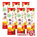 梅酒 リキュール 楽園ブランデー梅酒 パック 1800ml 6本 1ケース 清洲桜 国産梅 8度 国産梅100% 送料無料