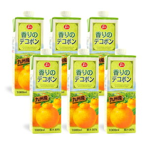 フルーツジュース 香りのデコポン 1000ml 6本 (1ケース) 紙パック ジューシー 熊本県果実農業協同組合 送料無料 取り寄せ品