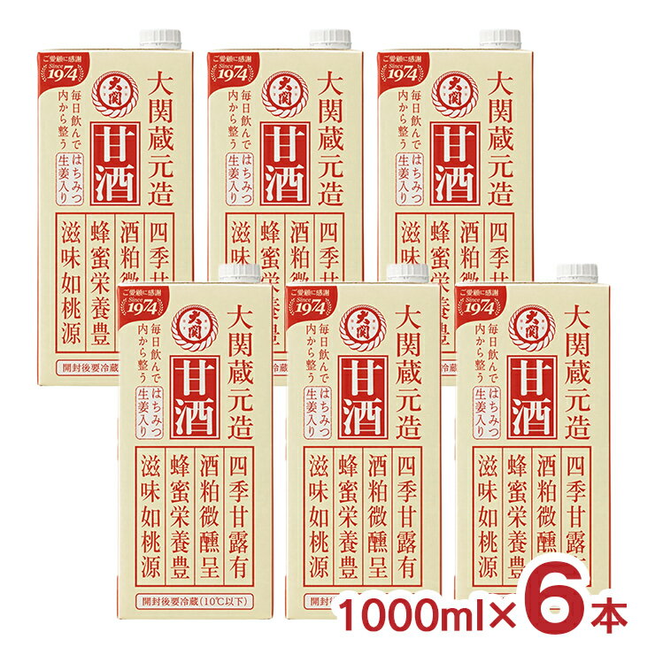 【9/4 20:00〜9/11 1:59 エントリーでP5倍】アウトレット 大関 甘酒 紙パック 1L 6本 賞味期限間近 送料無料 訳ありのサムネイル
