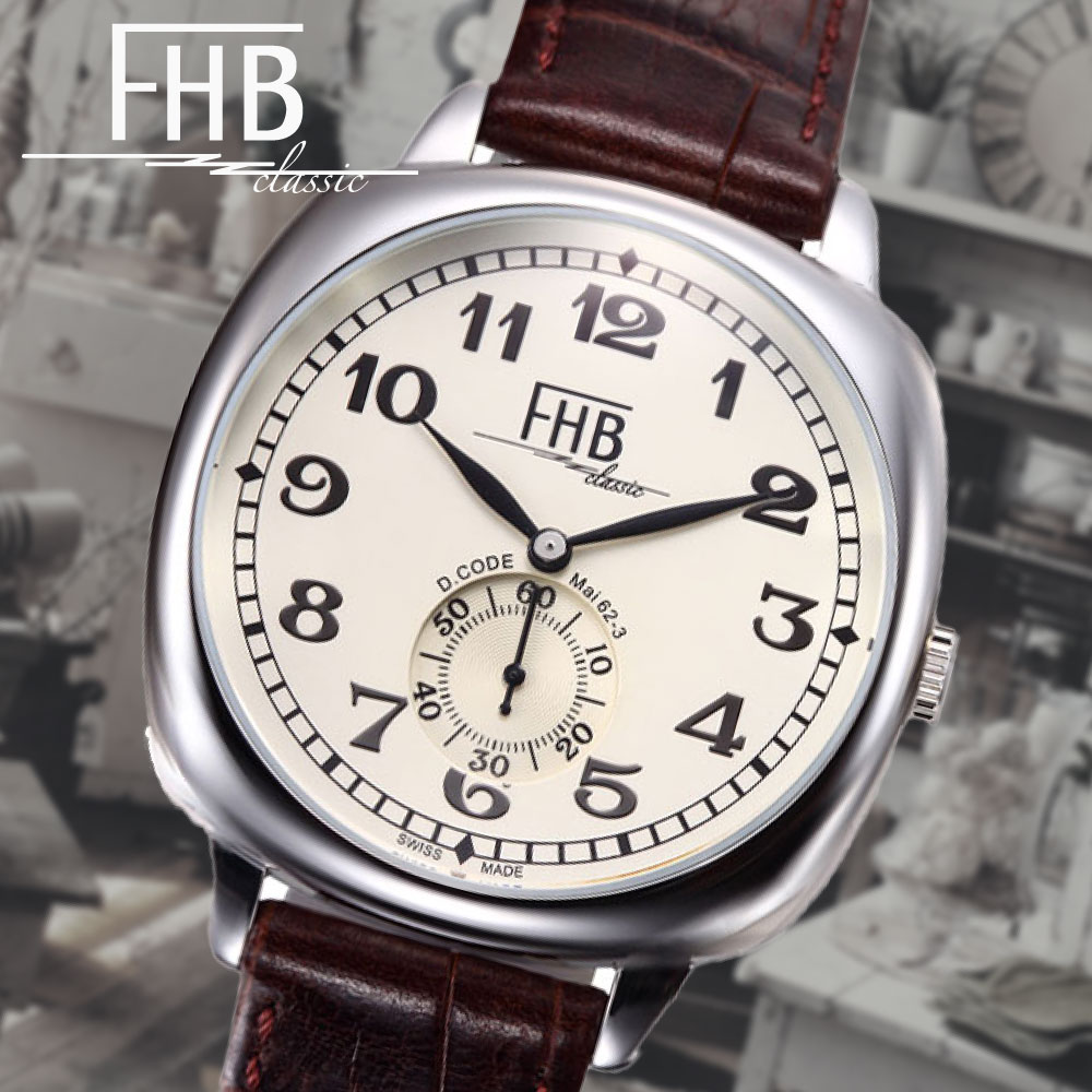 fhb 腕時計 FHB LIAM F901-SWA エフエイチビー リアム シリーズ 腕時計 メンズ ブランド時計 レザーベルト 革ベルト 革腕時計 レトロ アンティーク クッション型 四角 39mm アナログ スモールセコンド fhb リアム アナログ 2針 腕時計 レディース ギフト 正規品 ヴィンテージ 1