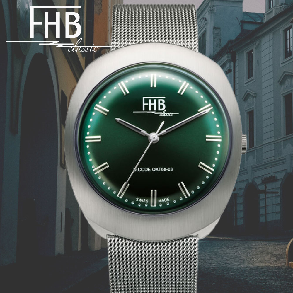 fhb 腕時計 FHB NOAH Series F930GN-MT エフエイチビー ノア シリーズ 腕時計 メンズ ブランド時計 ステンレスベルト メタルベルト シルバー アンティーク レトロ クッション型 四角 クォーツ 36mm アナログ fhb アナログ 3針 腕時計 レディース ギフト 正規品 ヴィンテージ