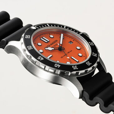 先行予約 11月22日発売 JACK MASON ジャックメイソン 日本限定モデル Rescue Orange レスキューオレンジ DIVER ダイバー JM-D101-026 メンズ クオーツ ラバーベルト 日本製ムーブメント ステンレススチールケース 300m防水 逆回転防止ベゼル 腕時計 男性 ギフト 贈り物