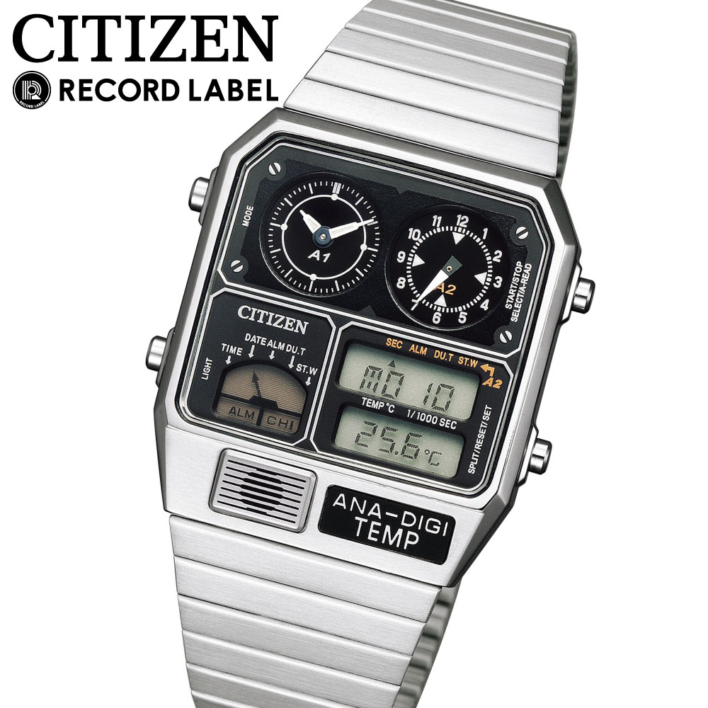 シチズン アナデジ シチズン アナデジ テンプ 腕時計 メンズ CITIZEN RECORD LABEL ANA-DIGI TEMP JG2101-78E シチズン レコードレベル シチズン 腕時計 クロノグラフ アラーム ブランド 時計 レトロ アナログ デジタル メンズ レディース 復刻モデル 日付 ギフト 正規品