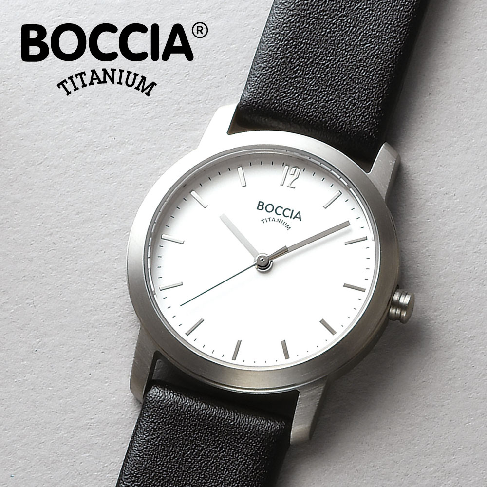 楽天東京ウォッチスタイルボッチア 腕時計 BOCCIA TITANIUM Basic Collection 3291-03 レディース ウォッチ ブランド 時計 クォーツ レザー 防水 アナログ 3針 チアチタニウム 軽量 正規品 ラッピング ギフト プレゼント ボッチアチタニウム ベーシック ブラック ビジネス TWS 東京ウォッチスタイル