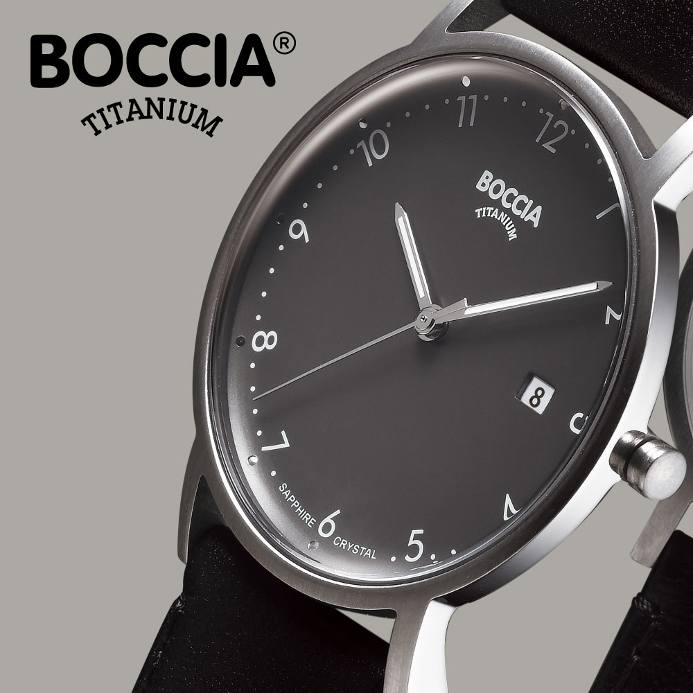 ボッチア 腕時計 BOCCIA TITANIUM Slim Collection 3636-02 メンズ ウォッチ ブランド 時計 クォーツ レザー 防水 アナログ カレンダー チアチタニウム 軽量 シンプル 正規品 ラッピング ギフト プレゼント ボッチアチタニウム ベーシック TWS 東京ウォッチスタイル