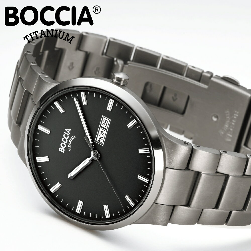 楽天東京ウォッチスタイルボッチア 腕時計 BOCCIA TITANIUM Classic Collection 3649-03 メンズ ウォッチ ブランド 時計 ピュアチタニウム クォーツ 防水 アナログ カレンダー 正規品 ラッピング ギフト チタニウム クラシック ビジネス シルバー 新卒 社会人 ギフト 服装 面接 就活 仕事用 通勤