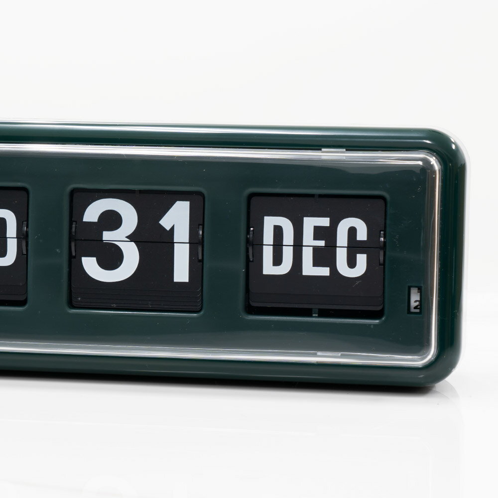 トゥエンコ 置き時計 TWEMCO DIGITAL CALENDER BQ-38GR グリーン ドイツ製 おうち時間 インテリア パタパタ式カレンダー 月日 時計 アナログ時計 アナログクロック レトロ インテリア おしゃれ 置時計 GREEN 緑色 新生活 引っ越し 3