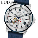 BULOVA 腕時計 Marine Star 98A225 ブローバ マリンスター BULOVA 腕時計 メンズ オートマウォッチ 自動巻き オートマチック 機械式 メカニカル シリコンベルト 2針 ラバーベルト オープンハー…