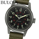 BULOVA 腕時計 BULOVA Military 98A255 ブローバ ミリタリー BULOVA 腕時計 メンズ オートマウォッチ 自動巻き オートマチック 機械式 メカニカル レザーベルト 革ベルト ミリタリーウォッチ アナログ 3針 防水 正規品 ギフト 男性 彼氏 38mm ブランド 42時間 革腕時計 保証