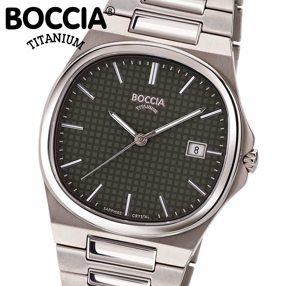 Boccia Titanium мужские кварцевые часы Slim 3657-04 — титановый корпус, 37 мм, тонкий профиль, японский механизм