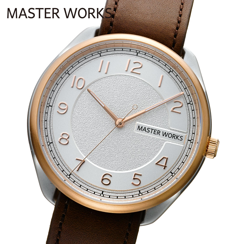 マスターワークス 腕時計 メンズ MASTER WORKS Quattro 003 MW06SRS-ECDBO8 クォーツ アナログ 3針 シンプル 39mm レザーベルト 革ベルト マスターワークス クアトロ 003 メンズウォッチ 日本製