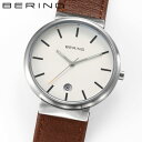 ベーリング 腕時計 BERING Unisex Classic Scandinavian Stitched calf leather Brown 11035-5...