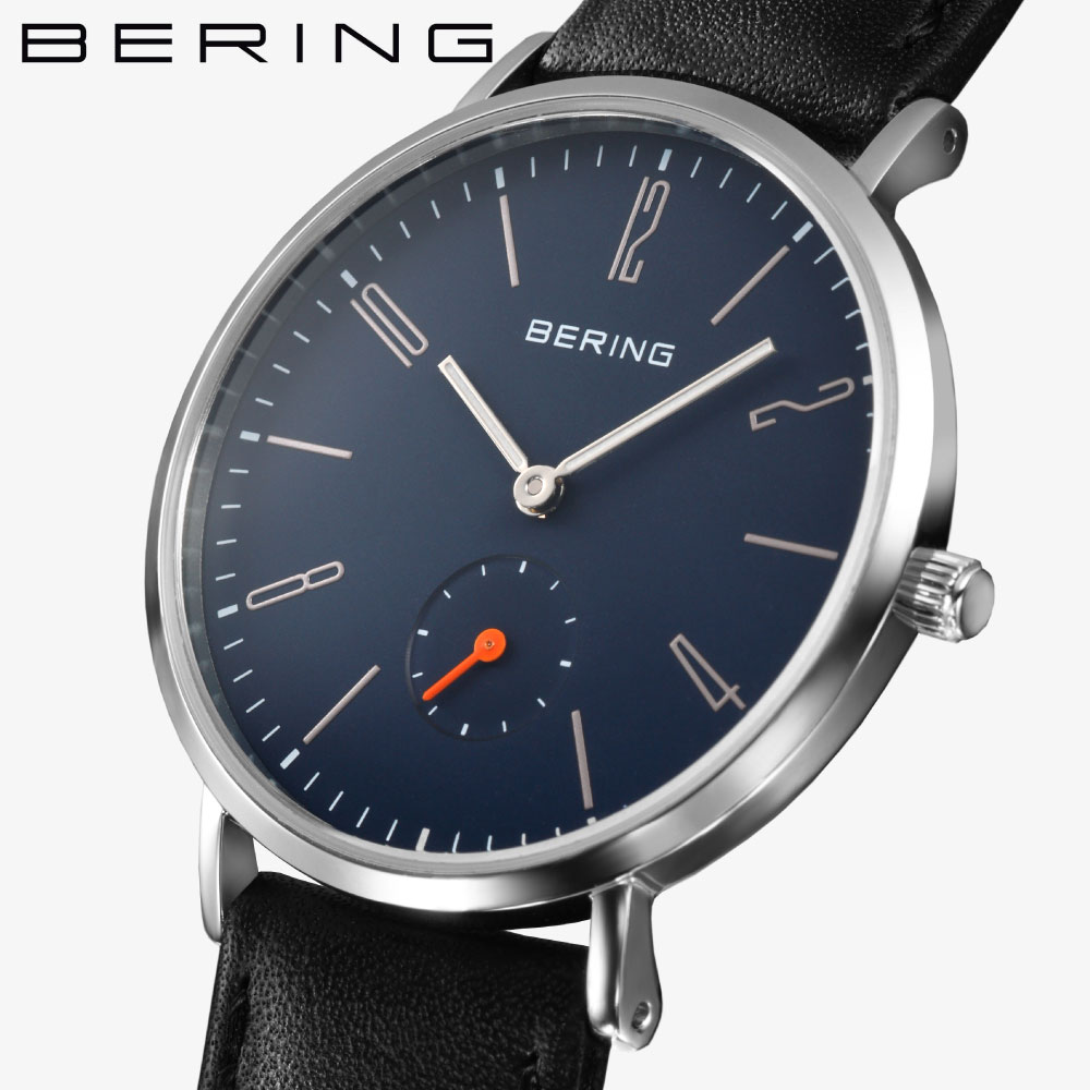 ベーリング 腕時計 BERING Unisex Classic Scandinavian Small second & Leather 14036-407 レザーベルト 3針 メンズウォッチ レディースウォッチ ユニセックス