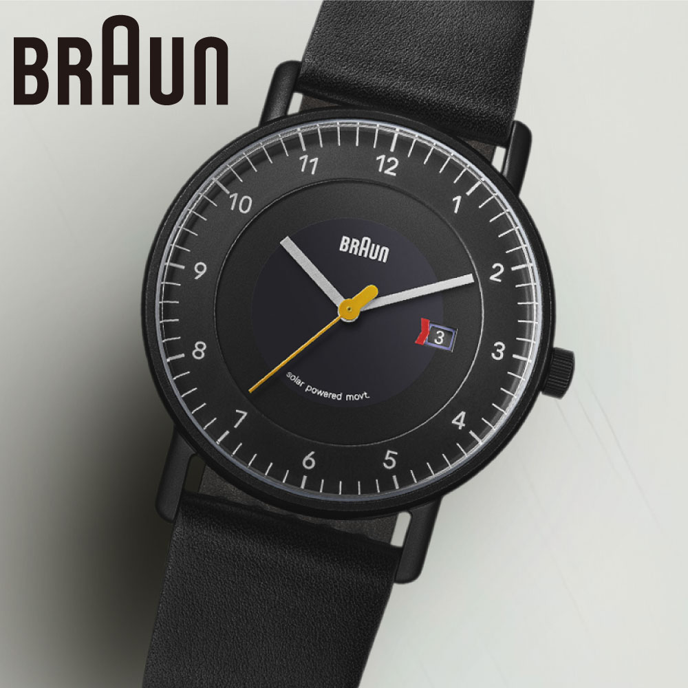 ブラウン 腕時計 BRAUN BN0301BKBKG 腕時計 ソーラー メンズ カジュアル レザーベルト 3針 カレンダー 日付 メンズウォッチ ギフト 誕生日 記念日 男性 仕事 就職 プレゼント 実用的