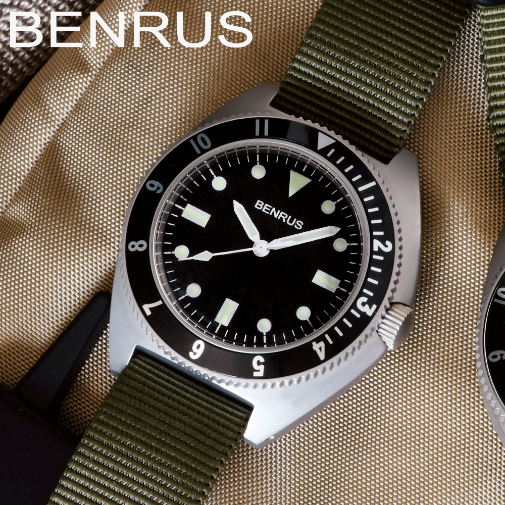 ベンラス ベンラス 時計 ミリタリーウォッチ 腕時計 メンズ BENRUS TYPE-I SILVER COMBAT KHAKI ミリタリーウォッチ 軍用時計 42mm ナイロンベルト カジュアルウォッチ 防水 3針 クォーツ アウトドア サバゲー ミリタリ アメリカ軍 蓄光 かっこいい メンズウォッチ カーキ KHAKI