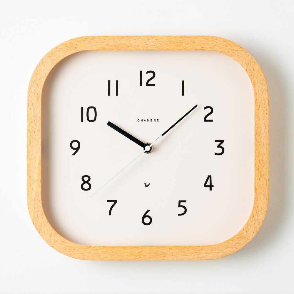 シャンブル 壁掛け時計 CHAMBRE Calme CLOCK NATURAL STYLE CH-068NA 静か 音がしない 木製 木目調 アナログ クロック 壁掛け時計 おしゃれ 壁掛け時計 静音 モダン 壁時計 かけ時計 日本製 ウォールクロック インテリア アンティーク ギフト 新生活 引っ越し [2]