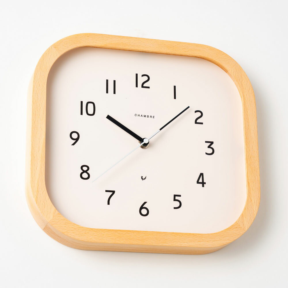シャンブル 壁掛け時計 CHAMBRE Calme CLOCK NATURAL STYLE CH-068NA 静か 音がしない 木製 木目調 アナログ クロック 壁掛け時計 おしゃれ 壁掛け時計 静音 モダン 壁時計 かけ時計 日本製 ウォールクロック インテリア アンティーク ギフト 新生活 引っ越し [3]