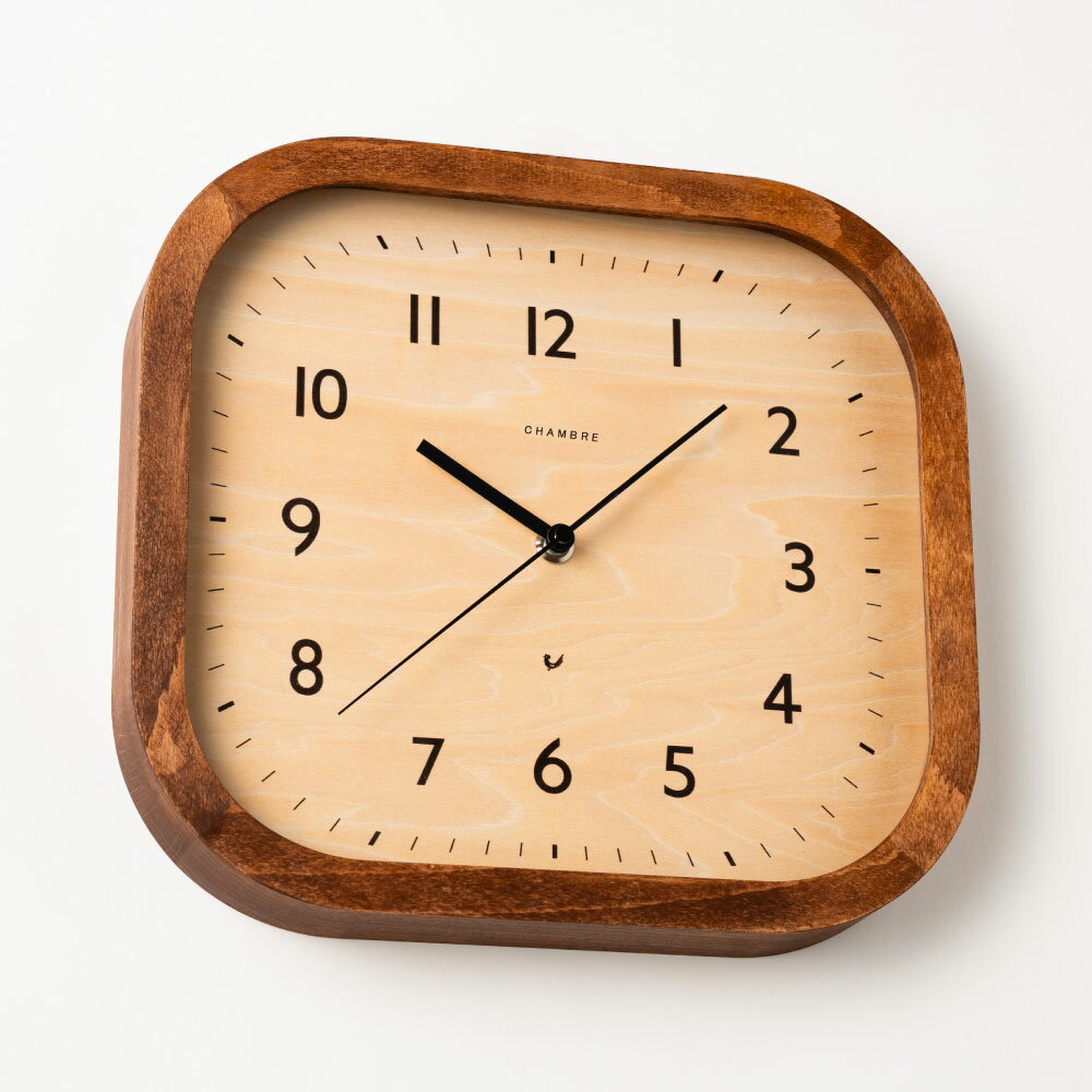 シャンブル 壁掛け時計 CHAMBRE Calme CLOCK VINTAGE STYLE CH-068VG 静か 音がしない 木製 木目調 アナログ クロック 壁掛け時計 おしゃれ 壁掛け時計 静音 モダン スクエア型 壁時計 かけ時計 日本製 ウォールクロック インテリア アンティーク ギフト 新生活 引っ越し [2]