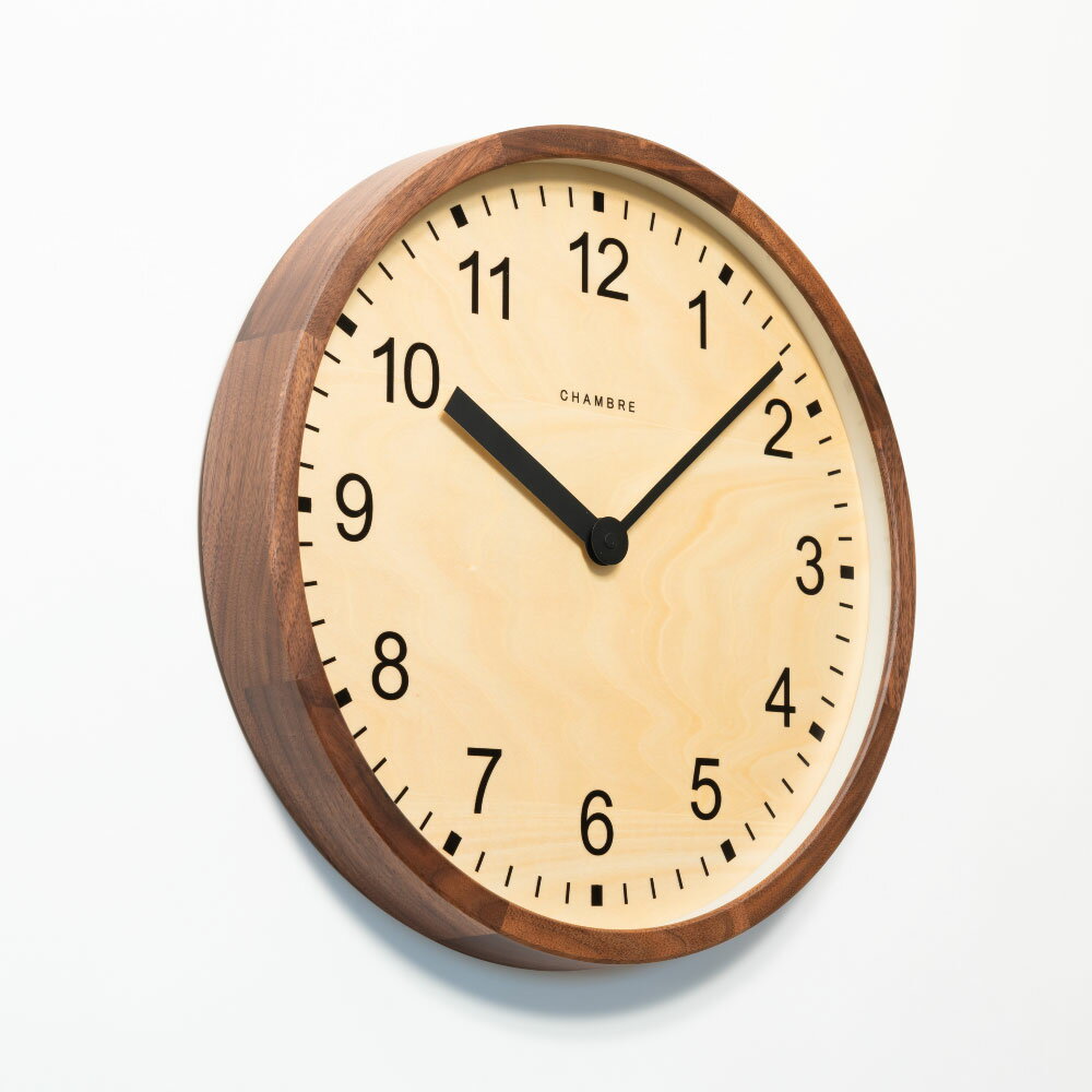 シャンブル 掛け時計 CHAMBRE 大きな公共時計 WALNUT CH-073WN 静か 音がしない 木製 木目調 アナログ クロック 38cm おしゃれ 壁掛け時計 静音 モダン 壁時計 かけ時計 日本製 ブラウン ウォールクロック インテリア アンティーク 新生活 引っ越し 大きい 見やすい [2]