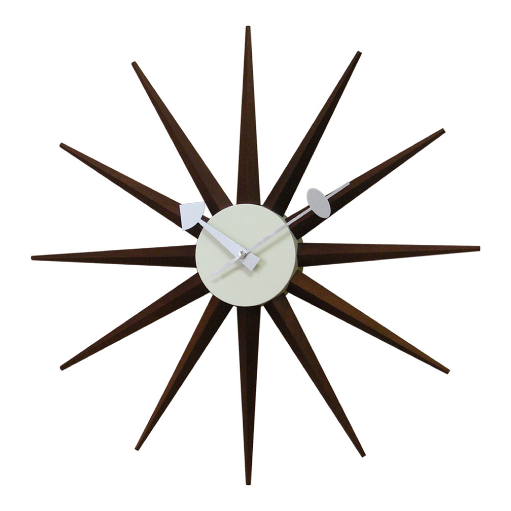 ジョージ ネルソン 掛時計 George Nelson Sunburst Clock GN396WB サンバーストクロック 掛け時計 おしゃれ 壁掛け時計 ウォールクロック 掛時計 48cm インテリア雑貨 木製 アンティーク レトロ モダン ヴィンテージ調 クラシック アナログ クロック [2]
