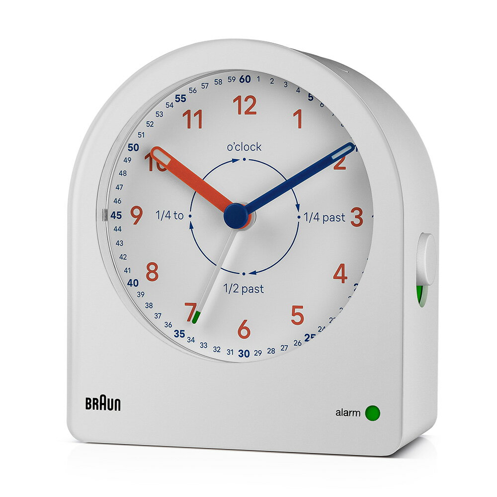 アナログクロック ブラウン 置き時計 BRAUN Time Teacher BC22TW アラームクロック テーブルクロック 卓上 時計 アナログ クロック 目覚まし時計 スヌーズ ライト クォーツ めざまし時計 ギフト トラベルクロック インテリア 新生活 引っ越し [2]