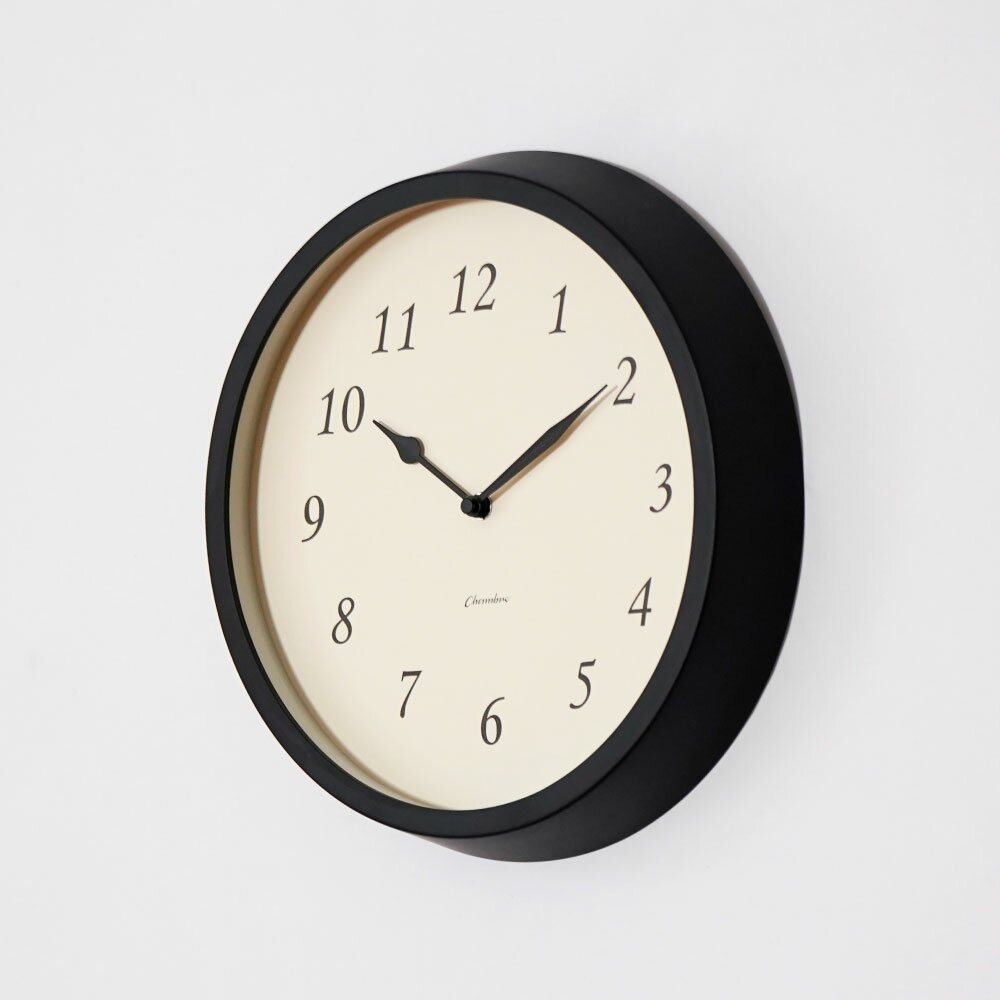シャンブル 壁掛け時計 CHAMBRE Clair CLOCK BLACK CH-076BK 静か 音がしない 木製 木目調 アナログ クロック 壁掛け時計 おしゃれ 壁掛け時計 電波 静音 モダン 電波時計 壁時計 かけ時計 日本製 ウォールクロック インテリア アンティーク ギフト 新生活 引っ越し [2]