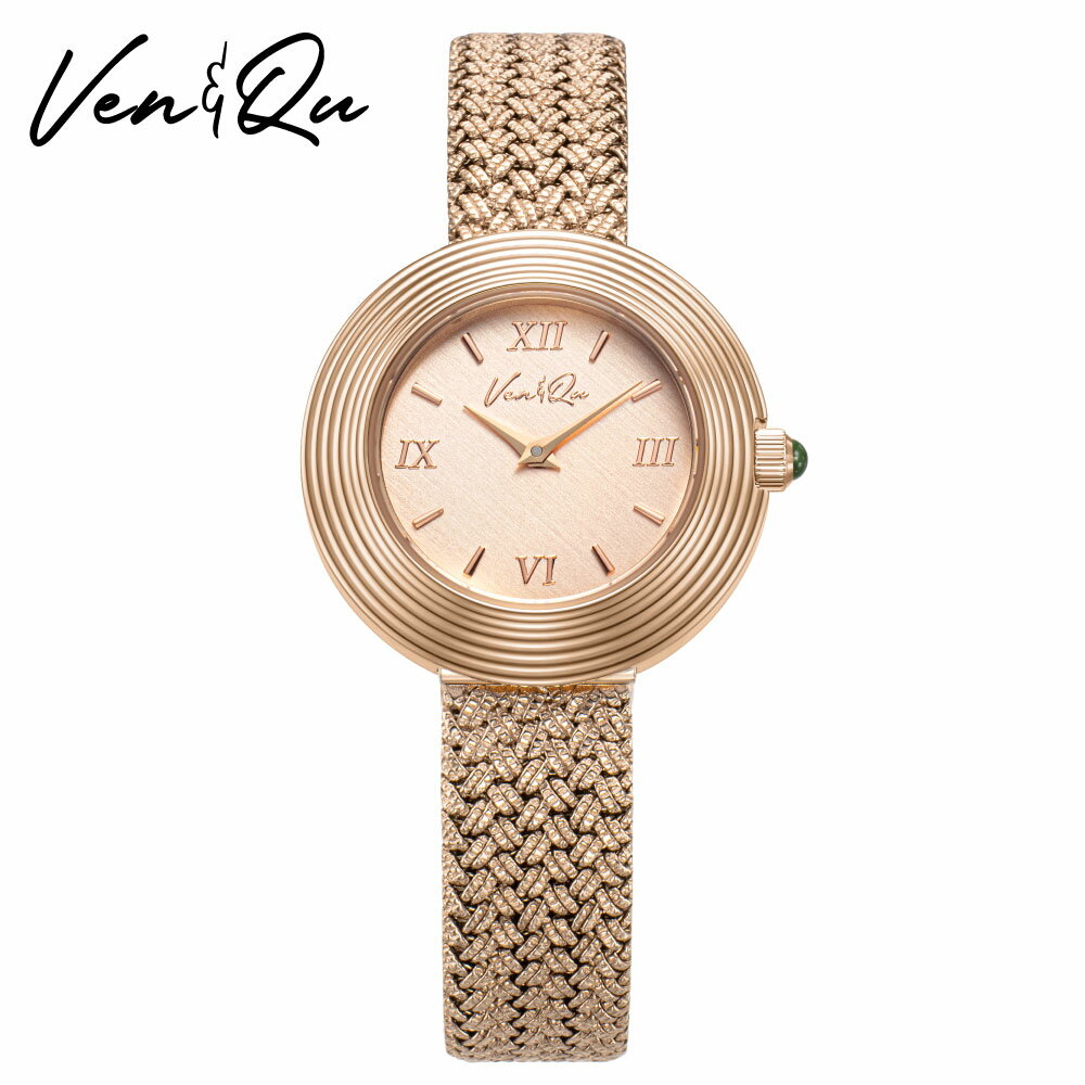 ベンキュー 腕時計 レディース Ven Qu VOLANTE Mesh 1930C メッシュベルト ローズゴールド アンティーク 腕時計 レディース ブランド おしゃれ レディースウォッチ 小ぶり 華奢